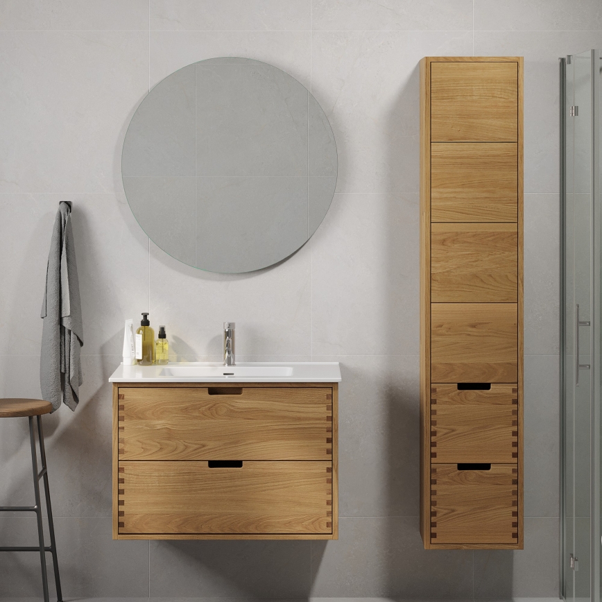 Vannas istabas skapītis zem izlietnes GRIBSKOV 80 cm bēšs/ozols