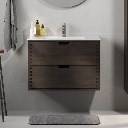 Vannas istabas skapītis zem izlietnes GRIBSKOV 80 cm, brūns/ozols