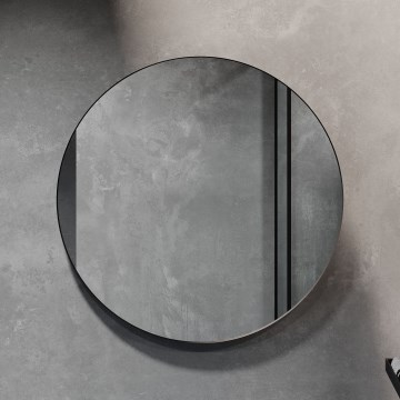 Vannas istabas spogulis BORGSTED, Ø 80 cm, melns
