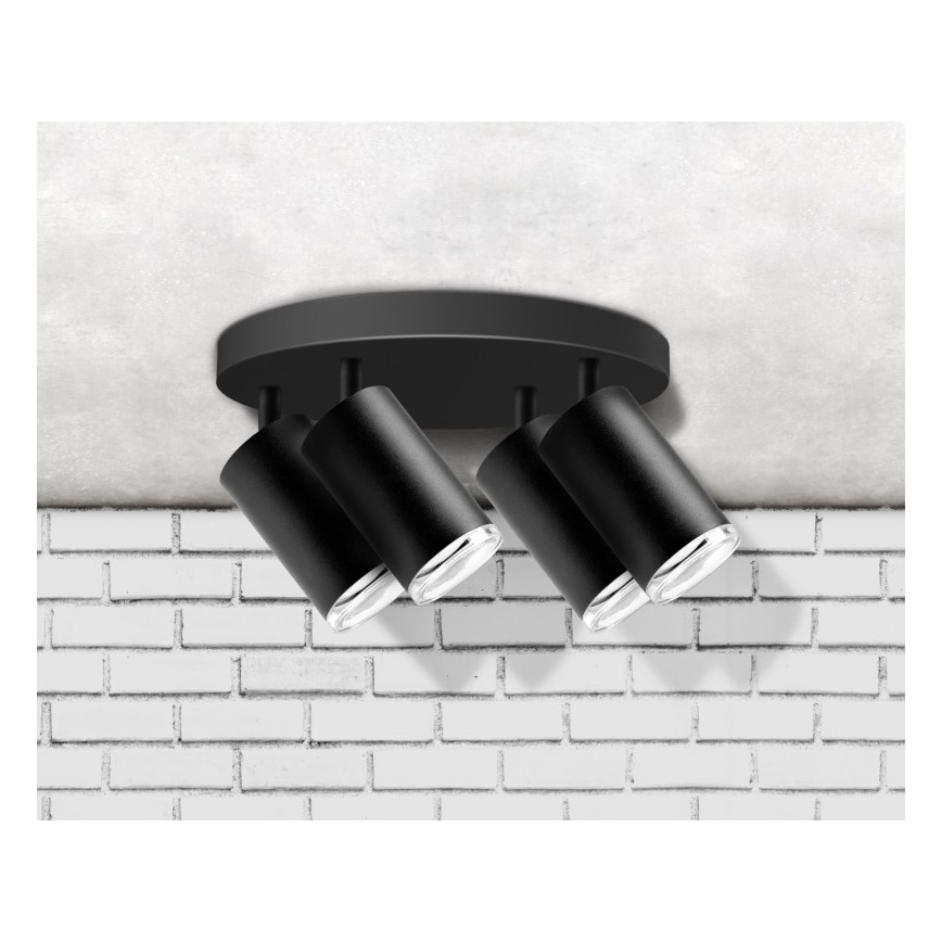 Vannas istabas starmetis TURYN 4xGU10/10W/230V IP44 melna