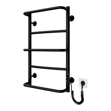 Vannas istabas žeburveida radiators LUX 65W/230V 66x42 cm nerūsējošais tērauds/melns, labais