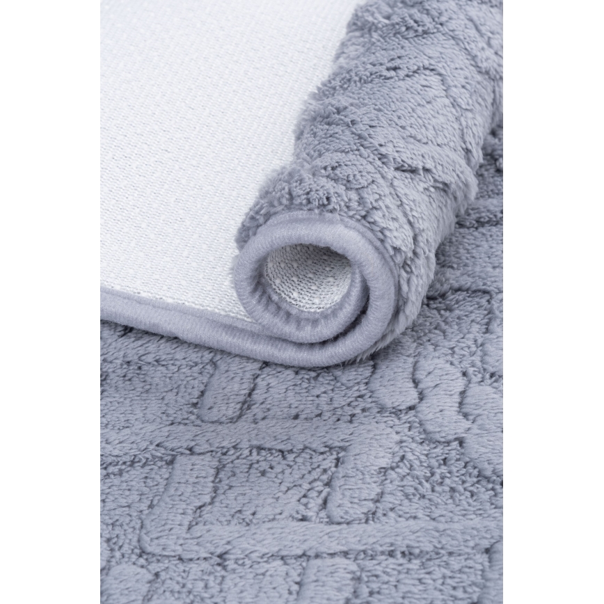 Vannas paklājs NEW STYLE 3D 60x90 cm gaiši pelēks