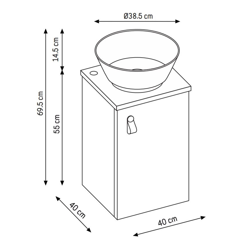 Vannasistabas skapītis ar izlietni TAARNHOLM, balts