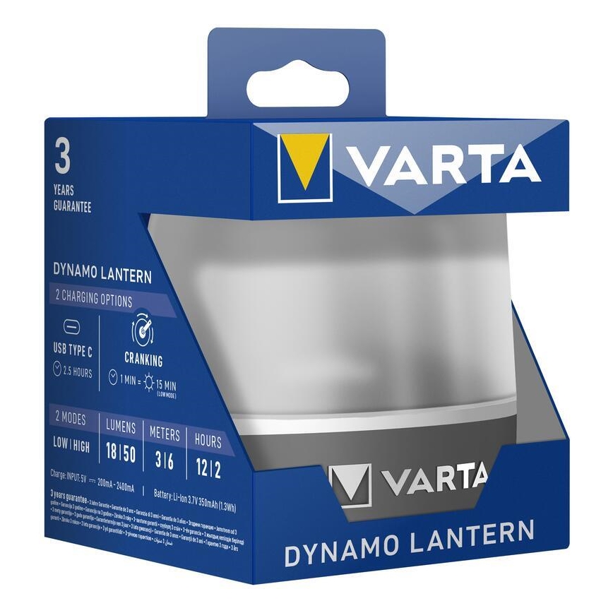 Varta 17670101111 - LED Uzlādējama lampa DYNAMO LANTERN LED/5V 350 mAhIP54