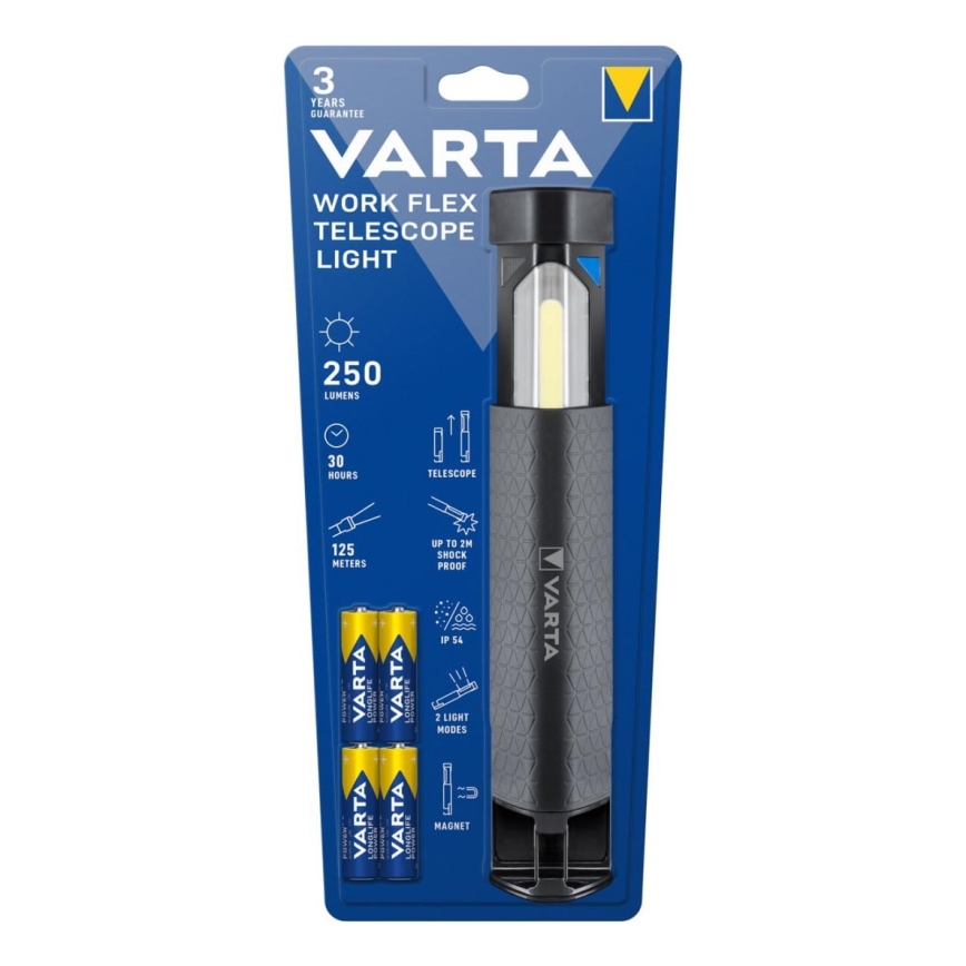 Varta 18646101421 - LED Lukturis WORK FLEX LED/4xAA IP54