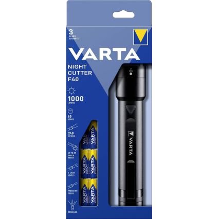 Varta 18902101121 - LED Aptumšojams lukturītis NIGHT CUTTER LED/6xAA IPX4