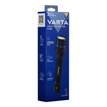 Varta 18922101111 - LED uzlādējamais lukturis ar powerbanku NIGHT CUTTER PRO F40R LED/USB IP67 5200 mAh