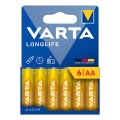 Varta 4106101736 - 6 gab. Alkaliskās baterijas LONGLIFE AA 1,5V