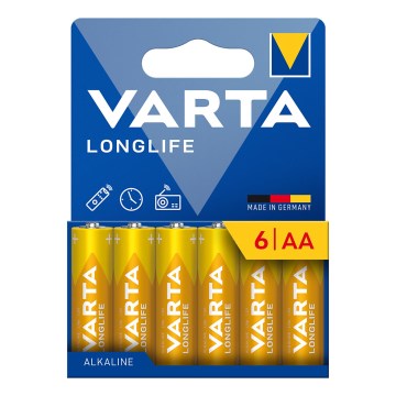 Varta 4106101736 - 6 gab. Sārmaina baterija LONGLIFE AA 1,5V