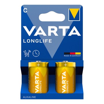 Varta 4114101422 - 2 gab. Sārmaina baterija LONGLIFE LR14/C 1,5V