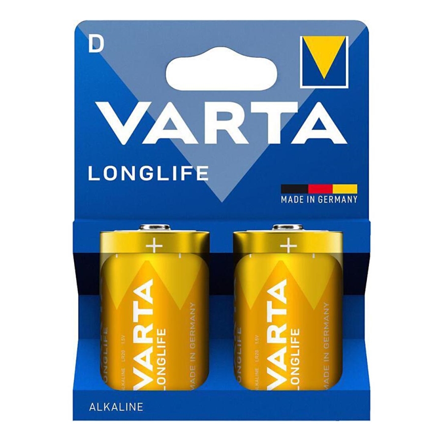 Varta 4120101422 - 2 gab. Sārmaina baterija LONGLIFE D 1,5V