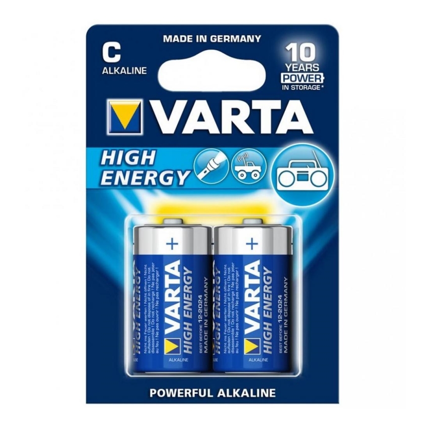 Varta 4914 - 2 gab Alkaline baterija HIGH ENERGY C 1,5V
