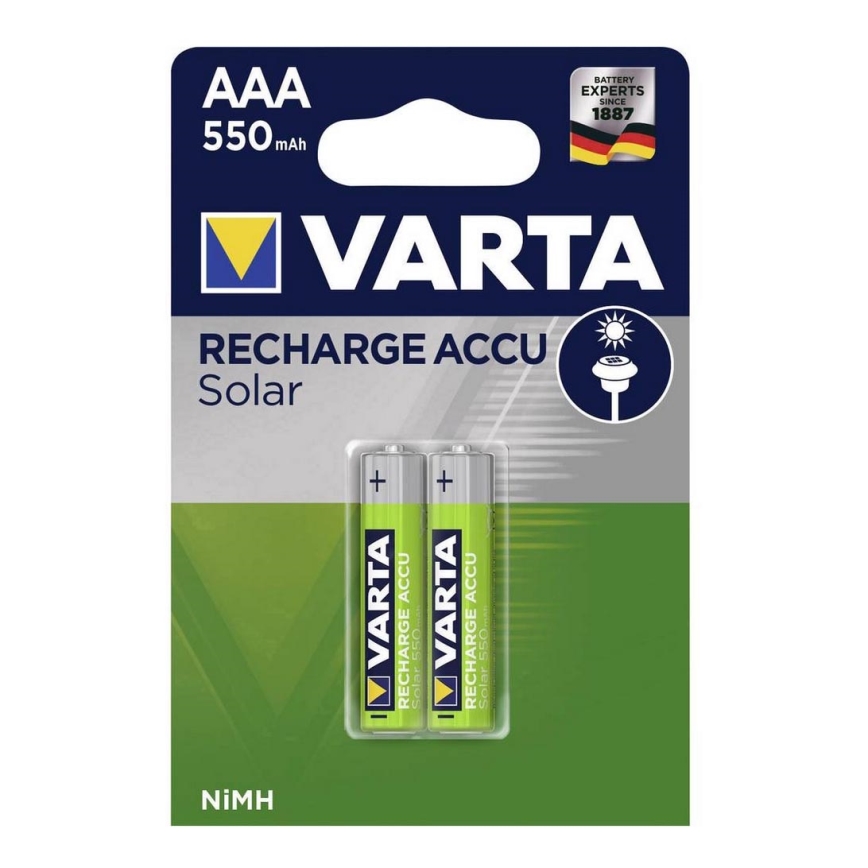 Varta 56733 - 2 gab Uzlādējama baterija SOLAR ACCU AAA NiMH/550mAh/1,2V