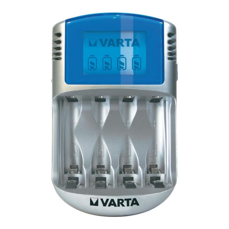 Varta 57070 - Baterijas lādētājs LCD 4xAA/AAA 100-240V/12V/5V