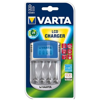 Varta 57070 - Baterijas lādētājs LCD 4xAA/AAA 100-240V/12V/5V