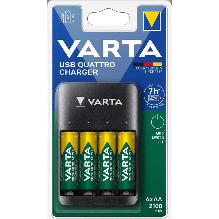 Varta 57652101451 - Baterijas lādētājs 4xAA/AAA 2100mAh 5V