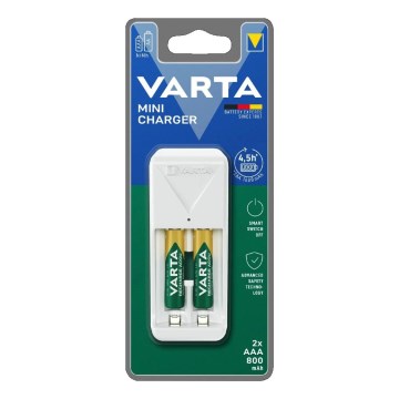 Varta 57656201421 - Bateriju lādētājs 2xAA/AAA 800 mAh 230V