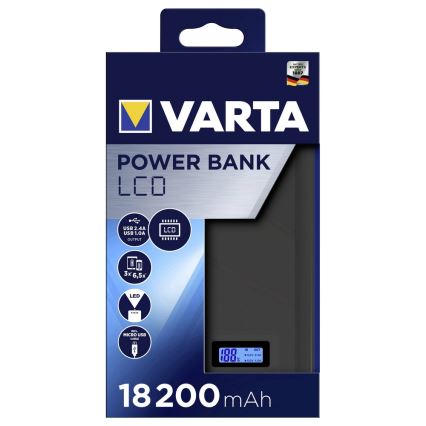 Varta 57972 - Ārējais Akumulators LCD 18200mAh/3,7V