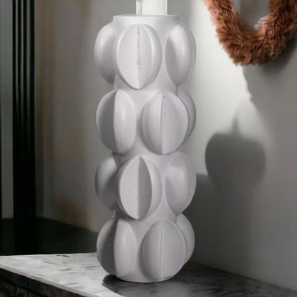 Vāze 37x19 cm sveķi/matēta balta