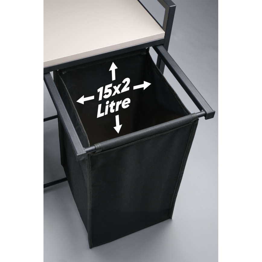Veļas grozs 75x70 cm melna