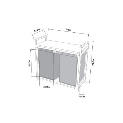 Veļas grozs 75x70 cm melna