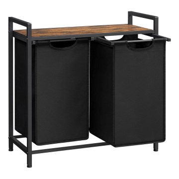 Veļas grozs REX 73x72x33 cm, brūns/melns