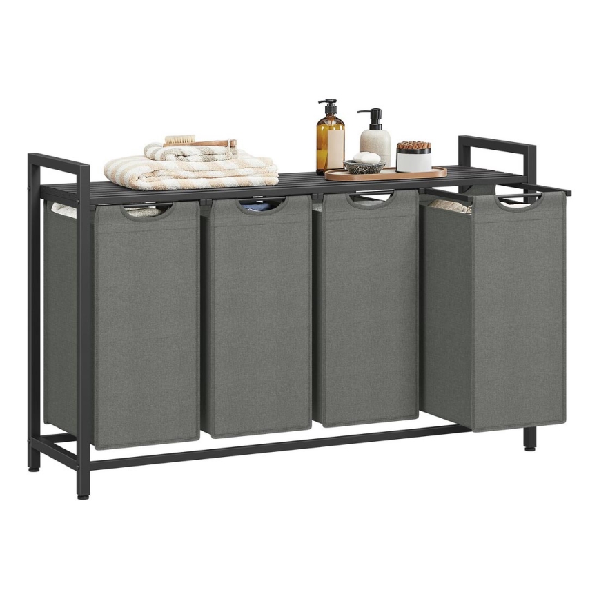 Veļas grozs REX melns/pelēks