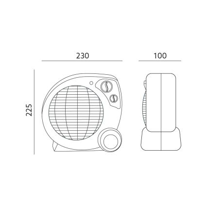 Ventilators ar sildītāju ZEFIR 1000/2000W/230V balts