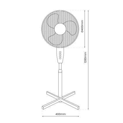 Ventilators ar statīvu STANDING 128 cm 45W