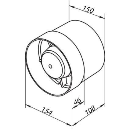 Ventilators VENTS 150VKO caurule 15cm