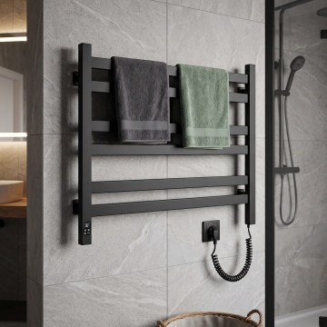 Vertaduro - Elektriskais dvieļu žāvētājs ar termostatu AVA 181W/230V 50x90 cm IP44 melns, labās puses
