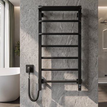 Vertaduro - Elektriskais dvieļu žāvētājs ar termostatu DOR 155W/230V 80x48 cm IP44 melns kreisais