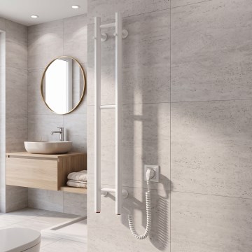 Vertaduro - Elektriskais dvieļu žāvētājs VEO 46W/230V 100x16 cm IP44 balts labais
