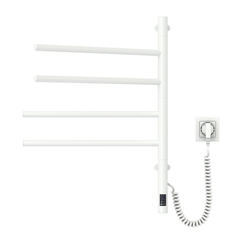 Vertaduro - Elektriskais rotējošais dvieļu žāvētājs ar termostatu ARA 60W/230V 65x49 cm IP44 balts