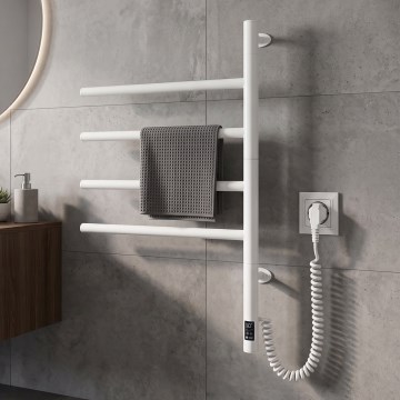 Vertaduro - Elektriskais rotējošais dvieļu žāvētājs ar termostatu ARA 60W/230V 65x49 cm IP44 balts