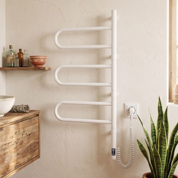 Vertaduro - Elektrisks pagriežams dvieļu žāvētājs ar termostatu ELA 120W/230V 80x49 cm IP44 balta