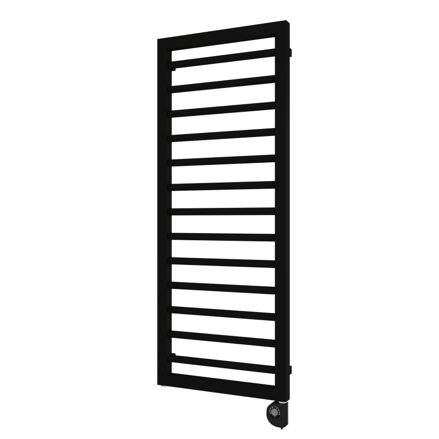 Vertaduro - vannas istabas radiators ar termostatu ADEL, 600 W, 128 x 50 cm, melns
