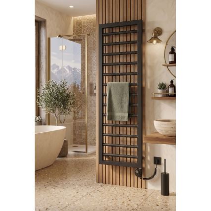 Vertaduro - Vannas istabas radiators ar termostatu ADEL 600W 128x50 cm antracīts