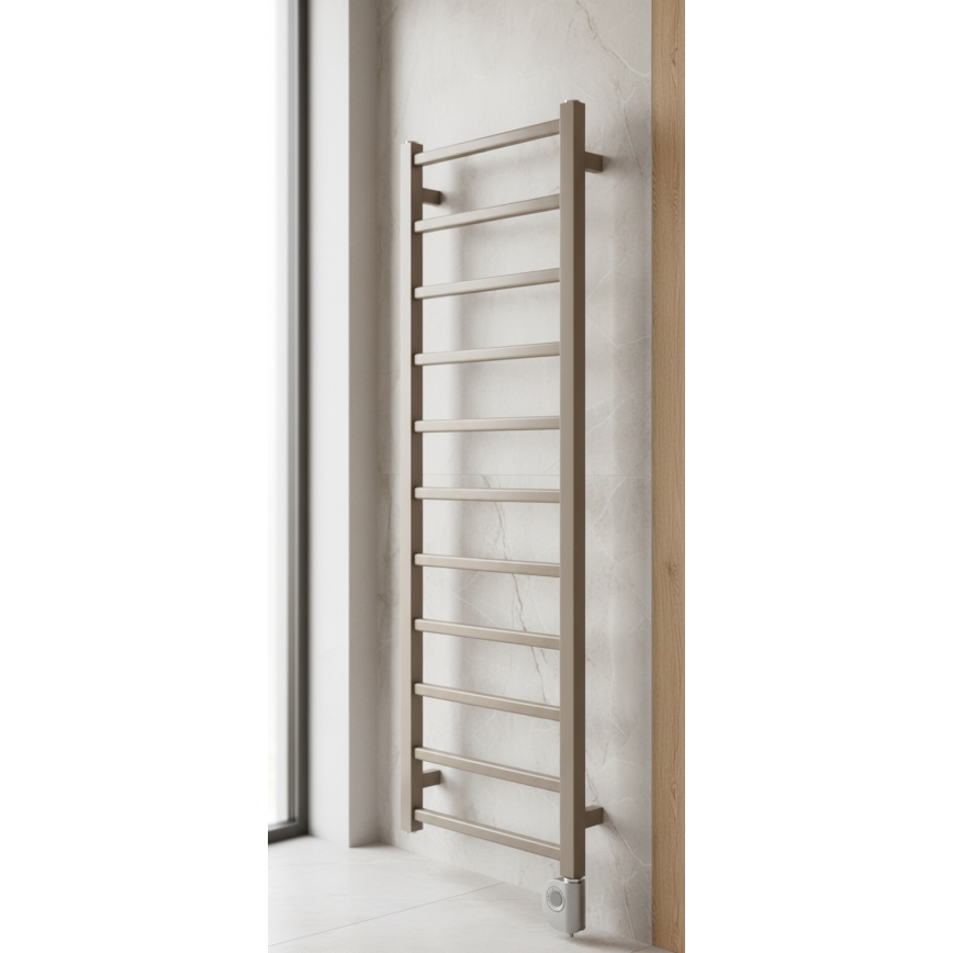 Vertaduro - vannas istabas radiators ar termostatu ZOE, 400 W, 114 x 40 cm, taupe