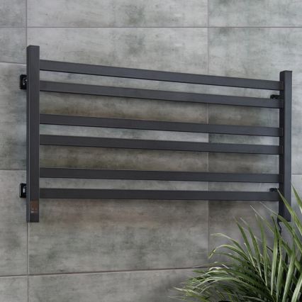 Vertaduro - Elektriskais dvieļu žāvētājs ar termostatu AVA 181W/230V 50x90 cm IP44 melns, labās puses