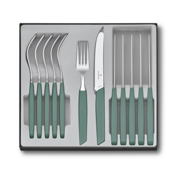 Victorinox - Galda piederumu komplekts SWISS MODERN, 12 daļu, tirkīzzils