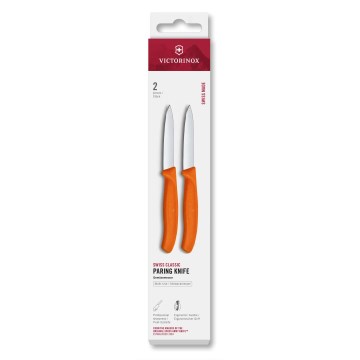 Victorinox - SWISS CLASSIC 8 cm virtuves dārzeņu nažu komplekts, 2 gab., oranži