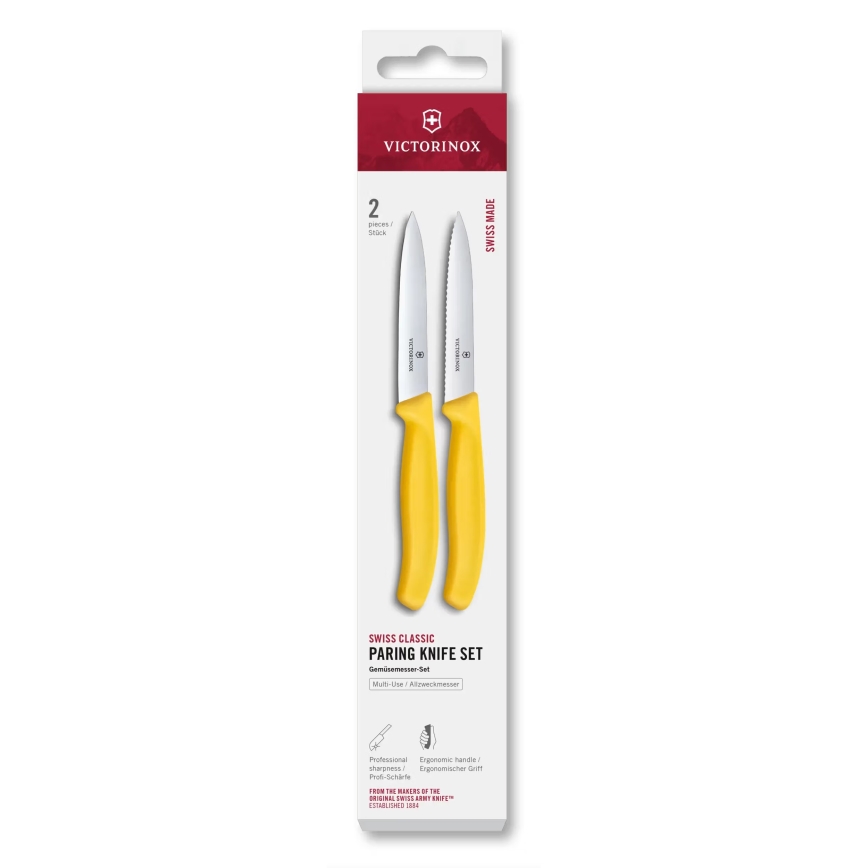 Victorinox - SWISS CLASSIC dārzeņu nažu komplekts, 10 cm, 2 gab., dzeltens
