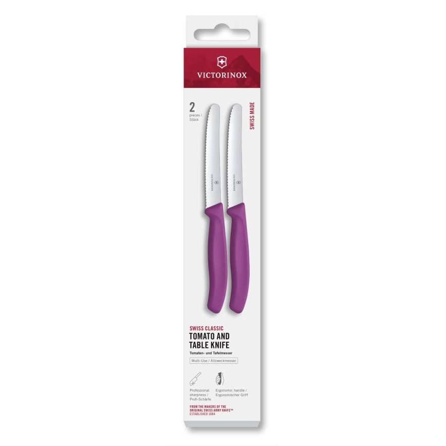 Victorinox - SWISS CLASSIC dārzeņu nažu komplekts 11 cm, 2 gab., violets