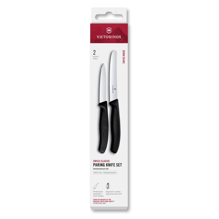Victorinox - SWISS CLASSIC dārzeņu nažu komplekts, 2 gab., melns