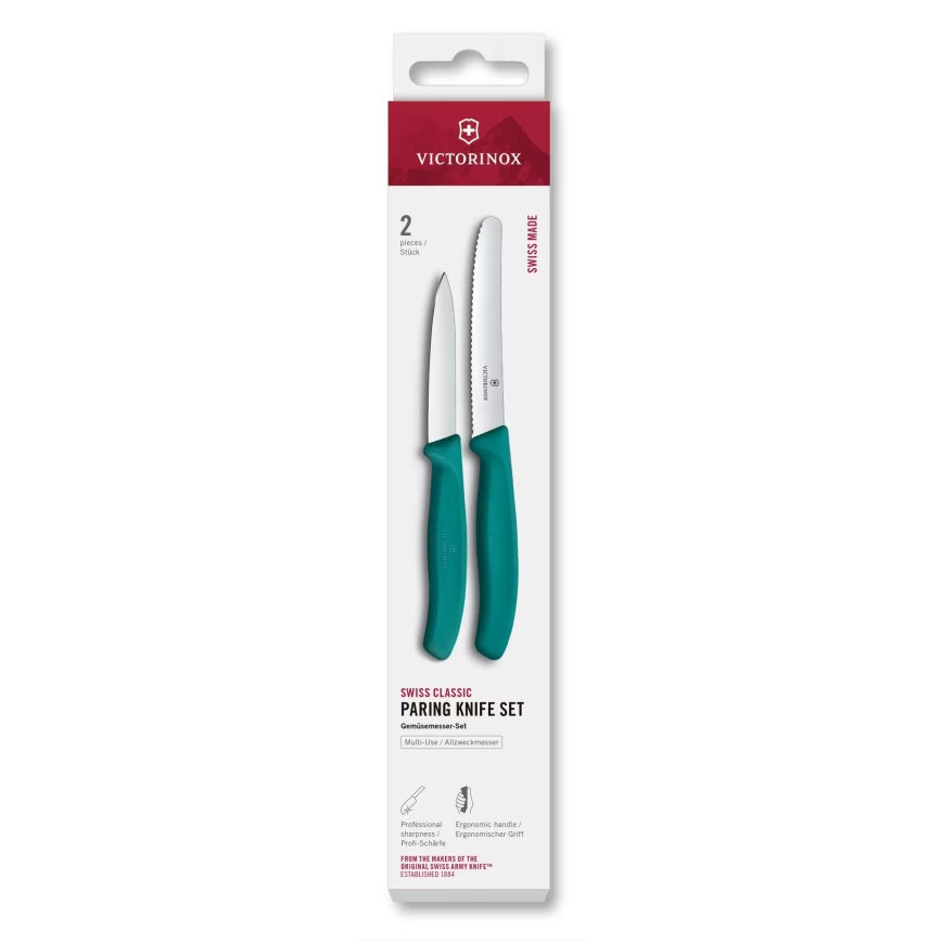 Victorinox - SWISS CLASSIC dārzeņu nažu komplekts, 2 gab., tirkīzzils