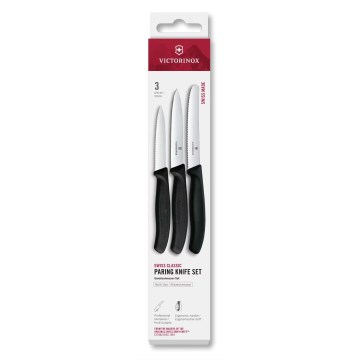 Victorinox - SWISS CLASSIC dārzeņu nažu komplekts, 3 gab., melns