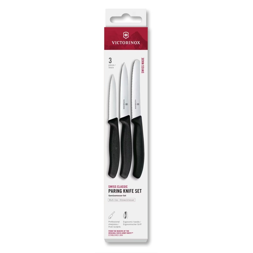 Victorinox - SWISS CLASSIC dārzeņu nažu komplekts, 3 gab., melns