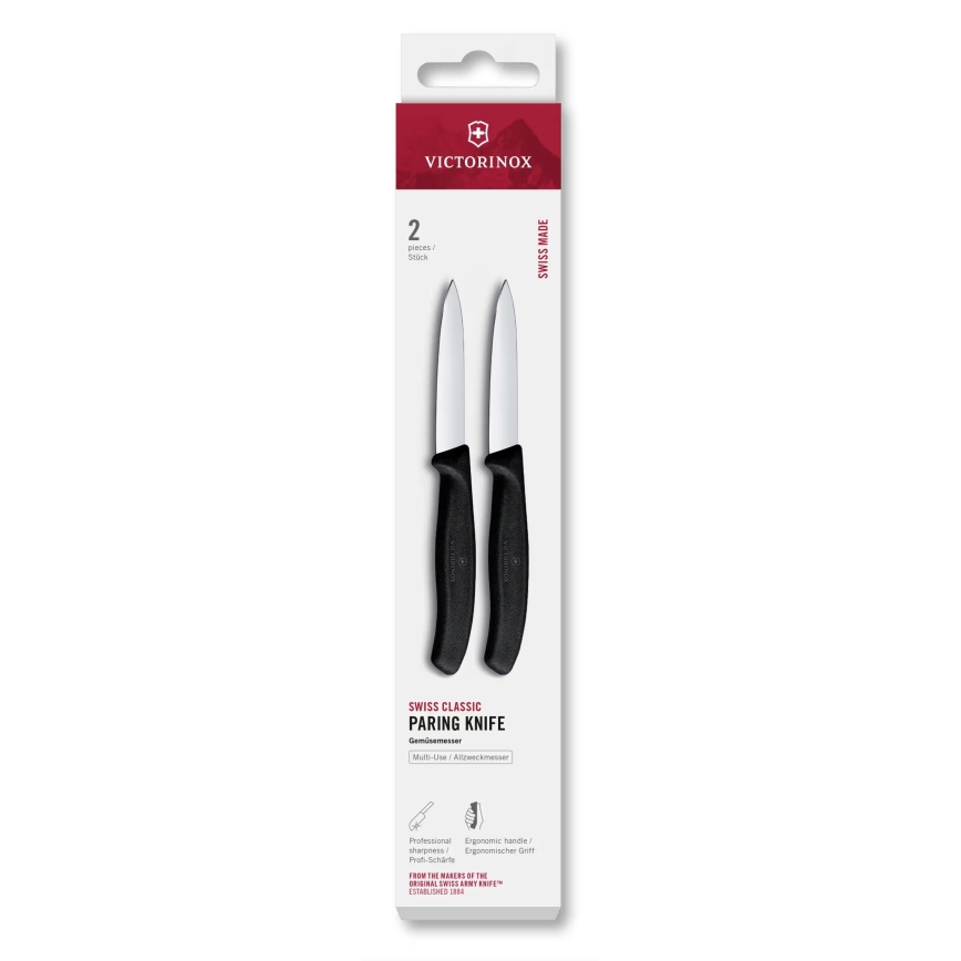 Victorinox - SWISS CLASSIC dārzeņu nažu komplekts, 8 cm, 2 gab., melns