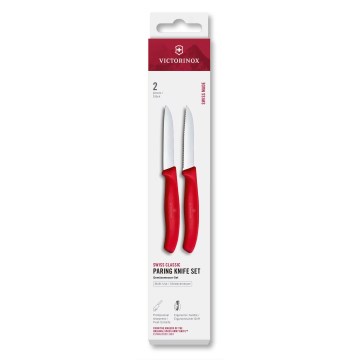 Victorinox - SWISS CLASSIC dārzeņu nažu komplekts, 8 cm, 2 gab., sarkans